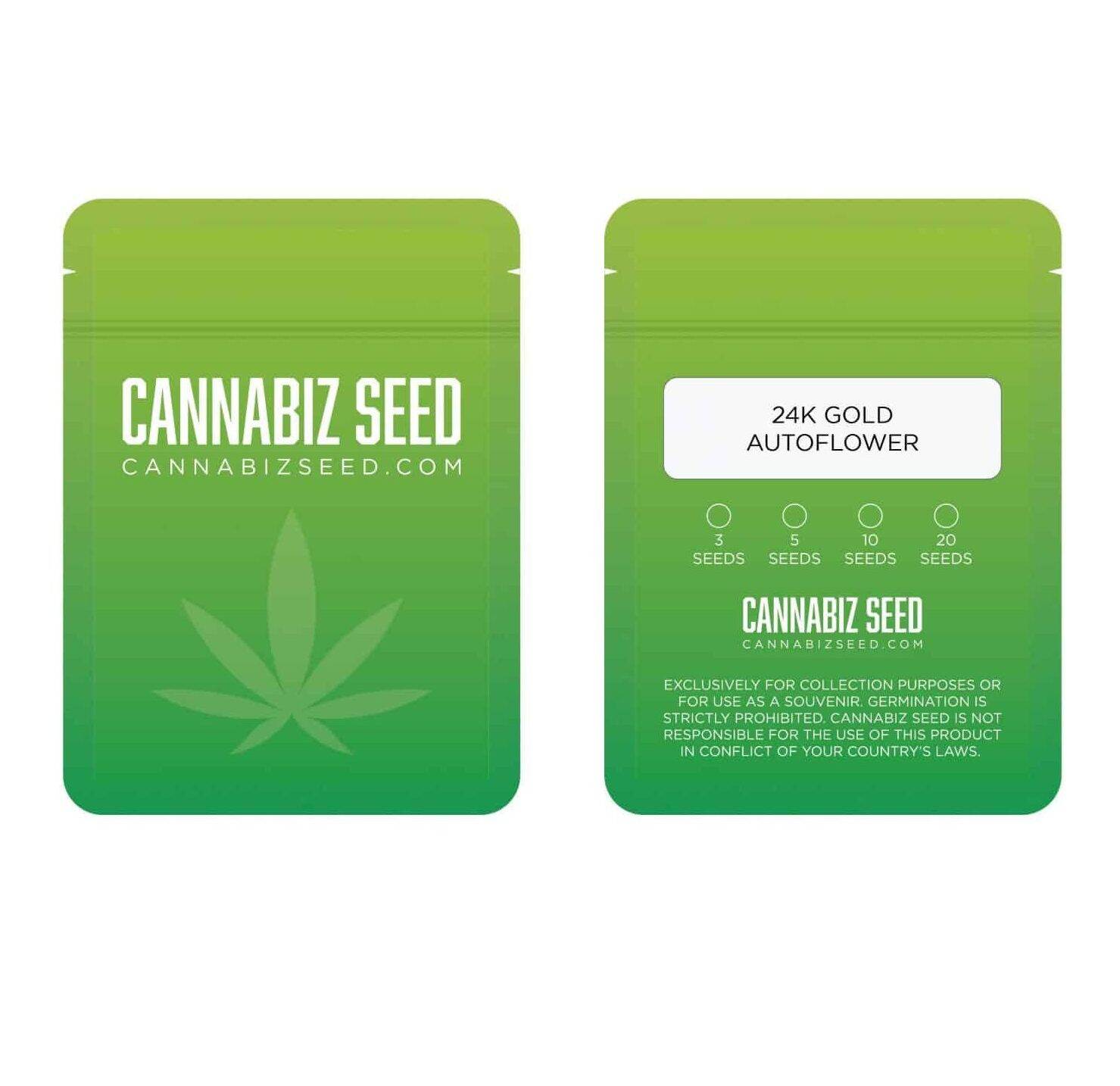24k Gold Autoflower Packaging | Cannabiz Seed 24k Gold Autoflower Packaging