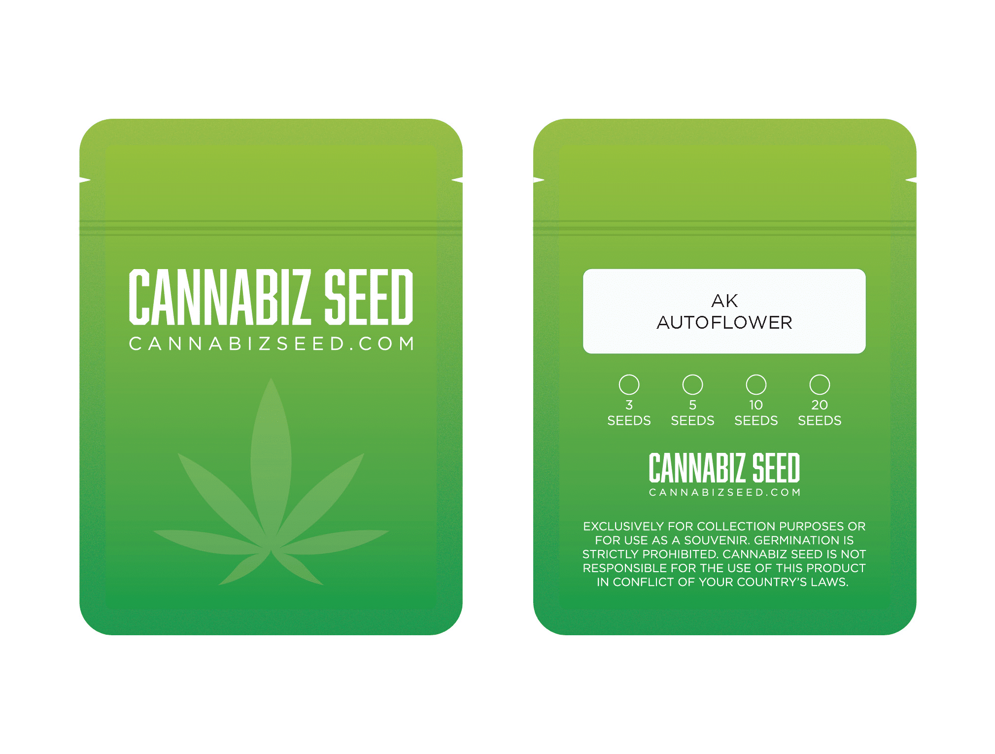 AK Autoflower Seeds Packaging | Cannabiz Seed AK Autoflower Seeds Packaging