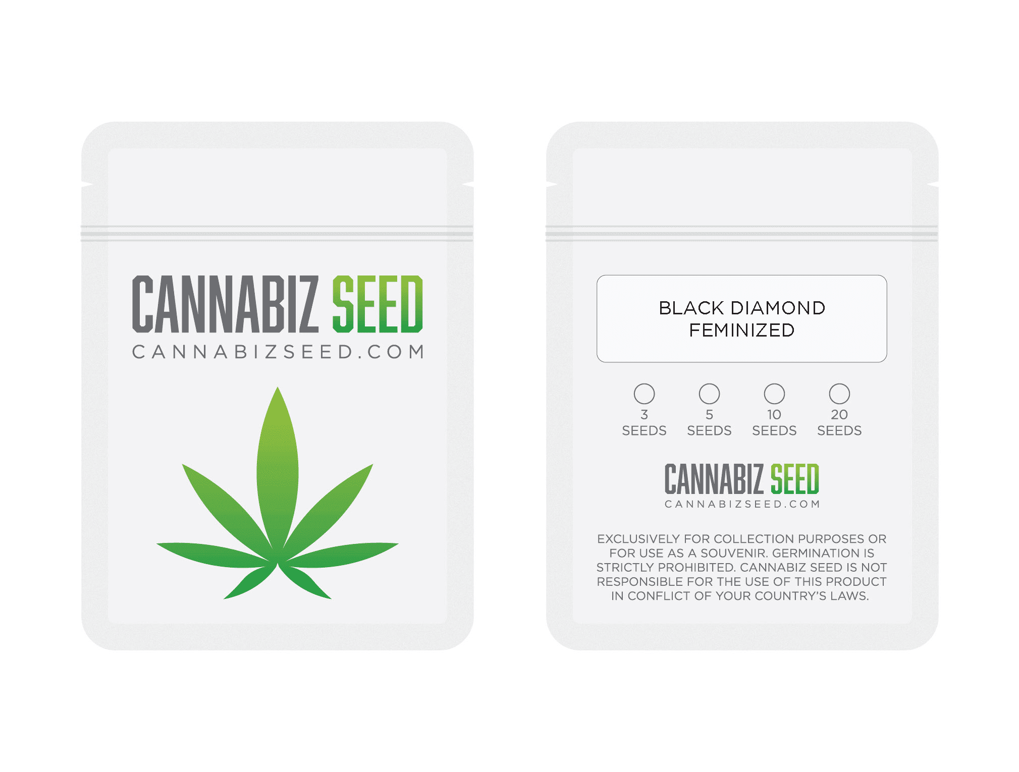 Black Diamond Feminized Seeds Packaging | Cannabiz Seed Black Diamond Feminized Seeds Packaging