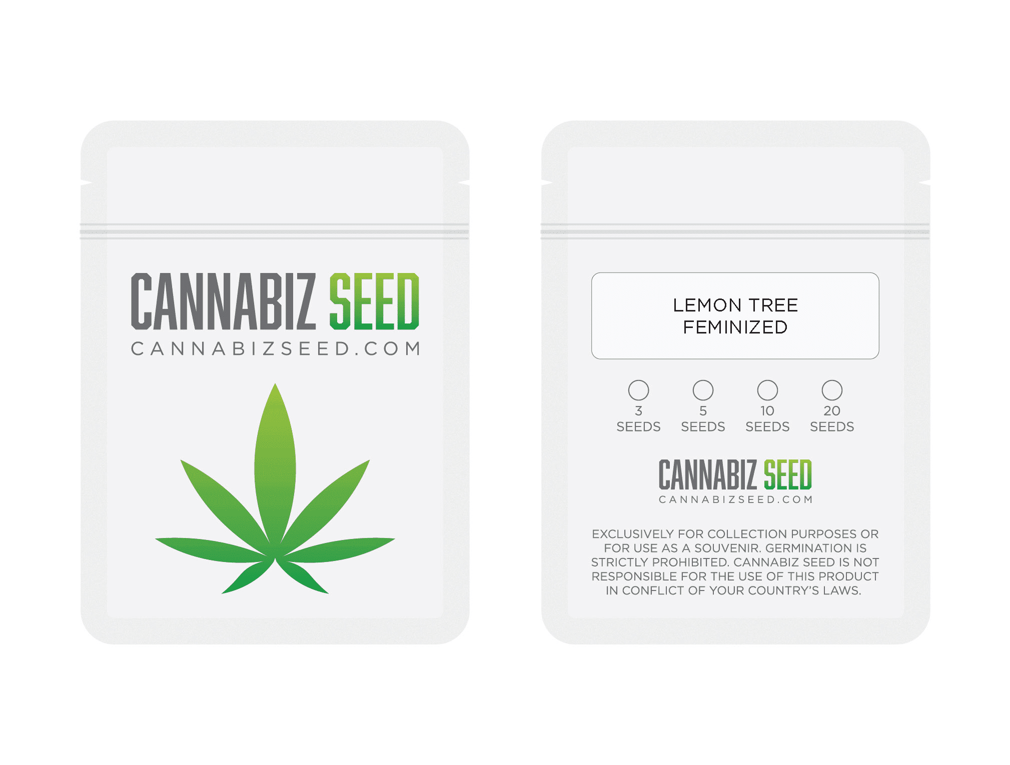 Lemon Tree Feminized Seeds Packaging | Cannabiz Seed Lemon Tree Feminized Seeds Packaging